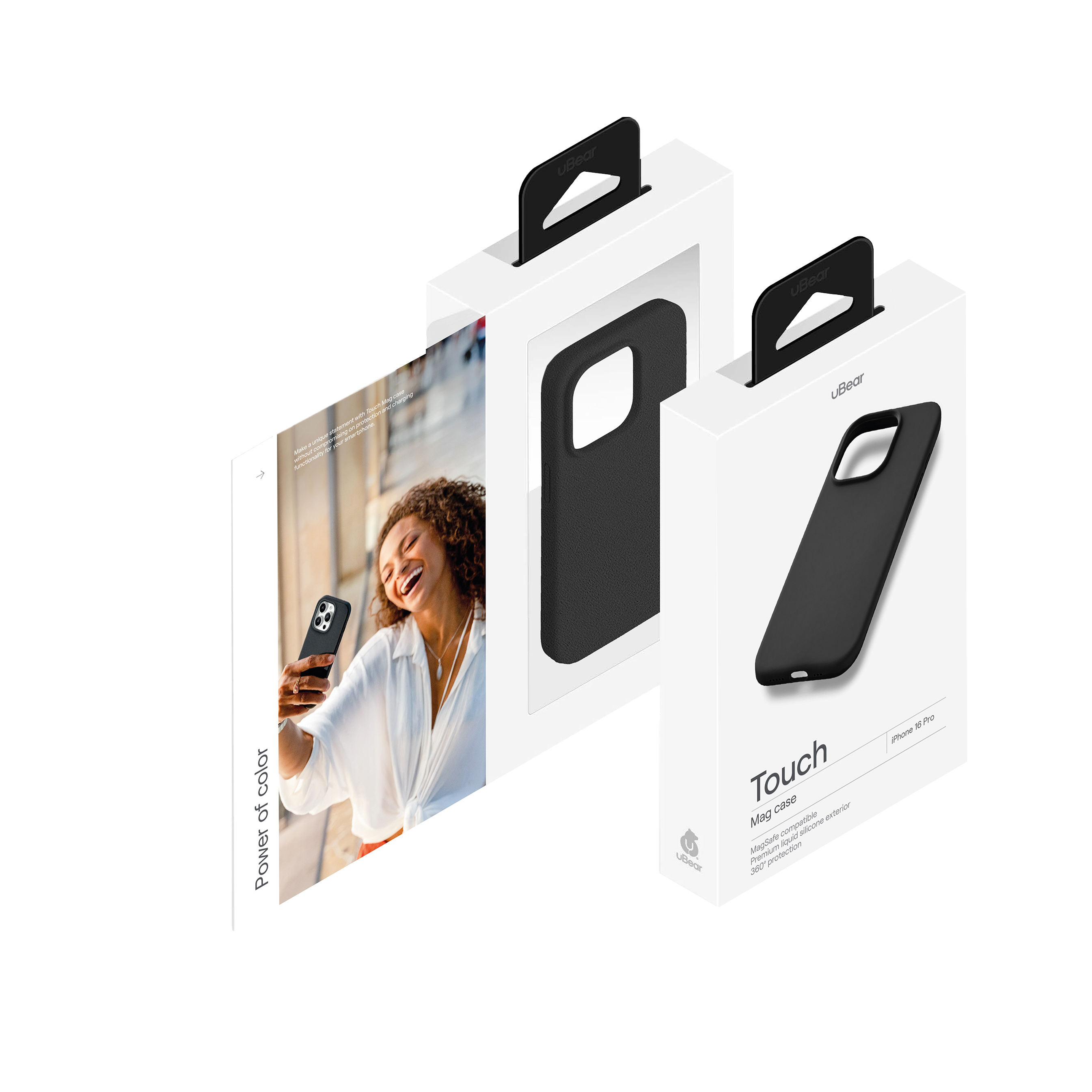 На фото изображено Чехол защитный uBear Touch Mag Case для iPhone 16 Pro, черный