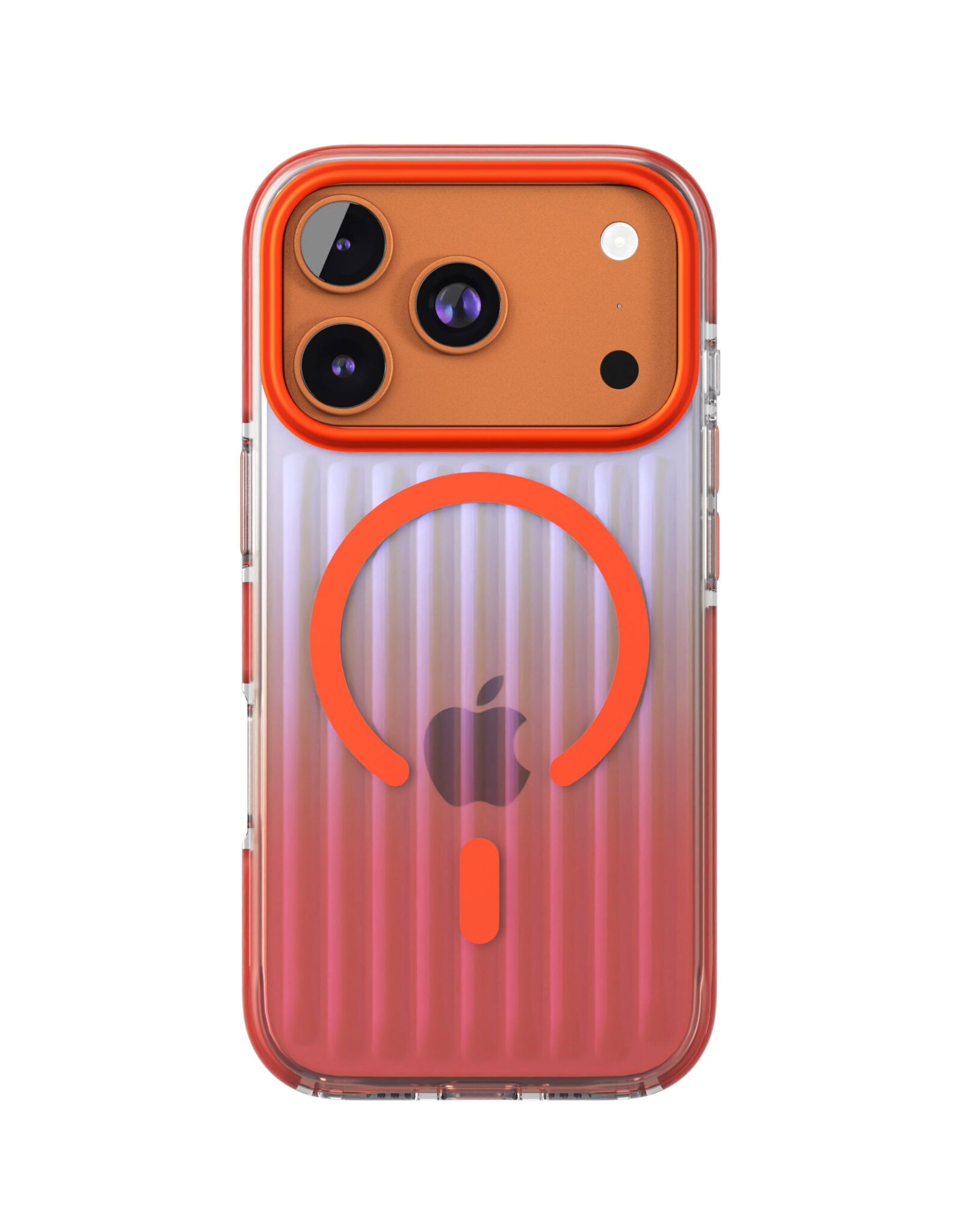 На фото изображено Чехол защитный VLP Pulse Case с MagSafe для iPhone 17 Pro, оранжевый