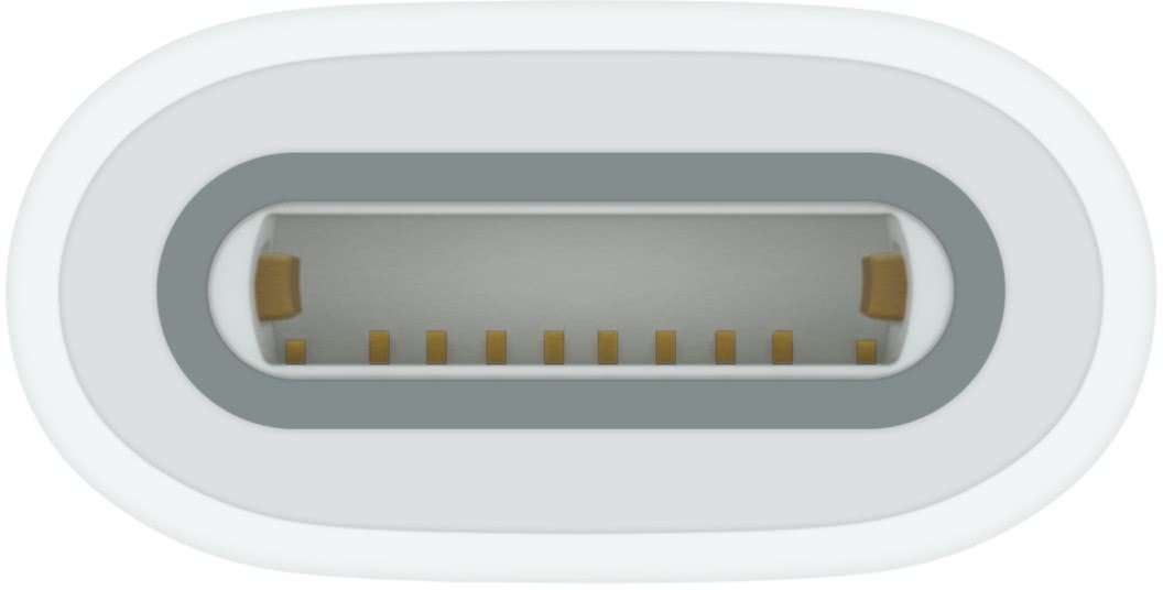 На фото изображено Адаптер USB-C для Apple Pencil, белый