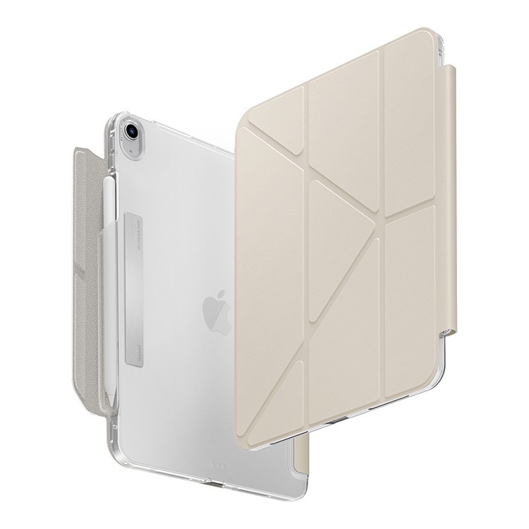 На фото изображено Чехол Uniq для iPad Air 11 (2024) Camden Click, бежевый