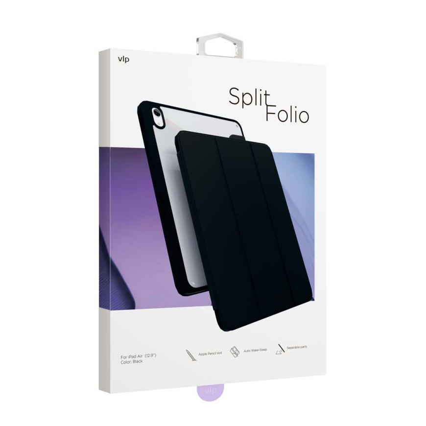На фото изображено Защитный чехол VLP Split Folio для Apple iPad Air 13 (M2/M3), чёрный