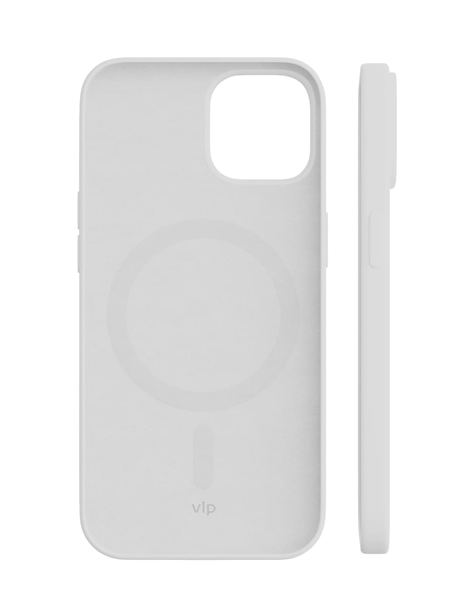 На фото изображено Чехол защитный VLP Silicone case с MagSafe для iPhone 14 Pro Max, белый