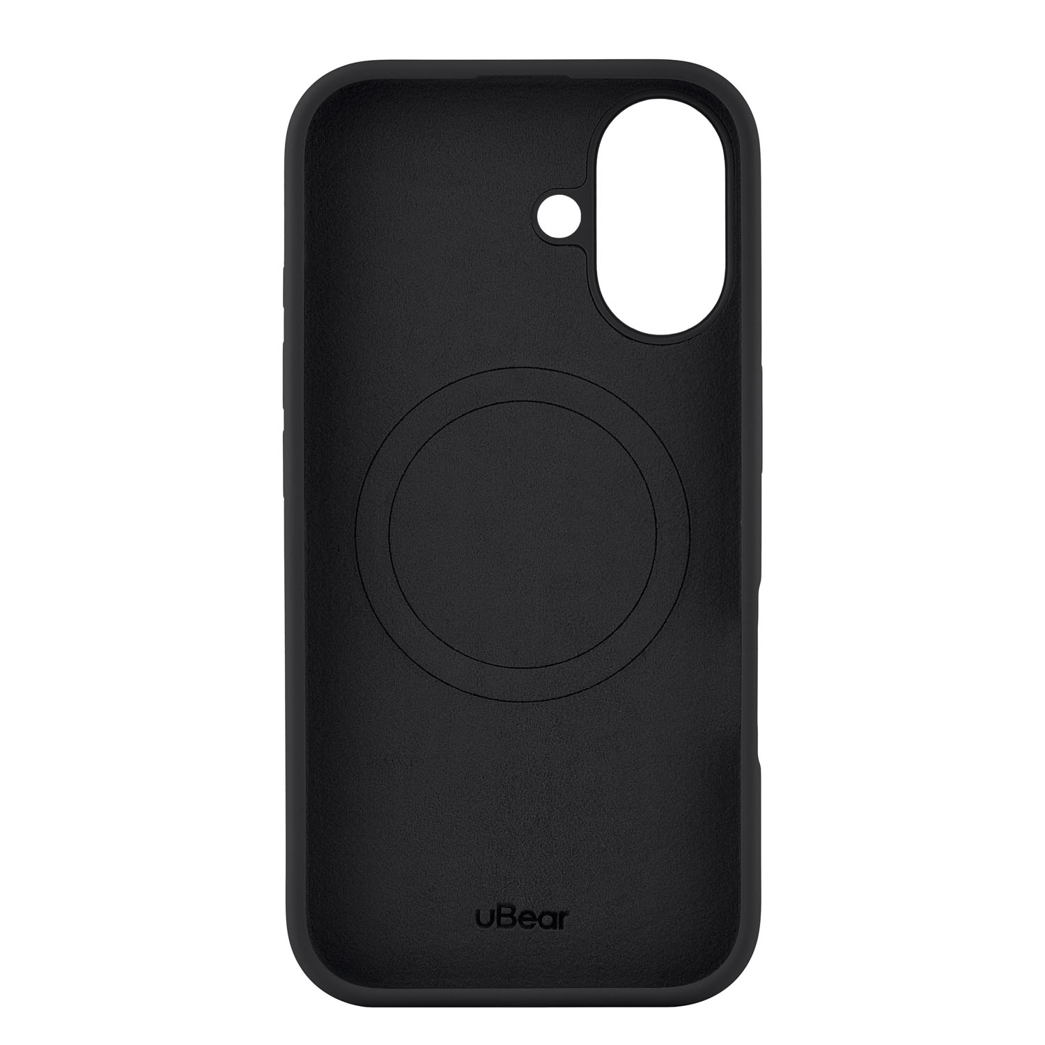 На фото изображено Чехол защитный uBear Touch Mag Case для iPhone 16, черный