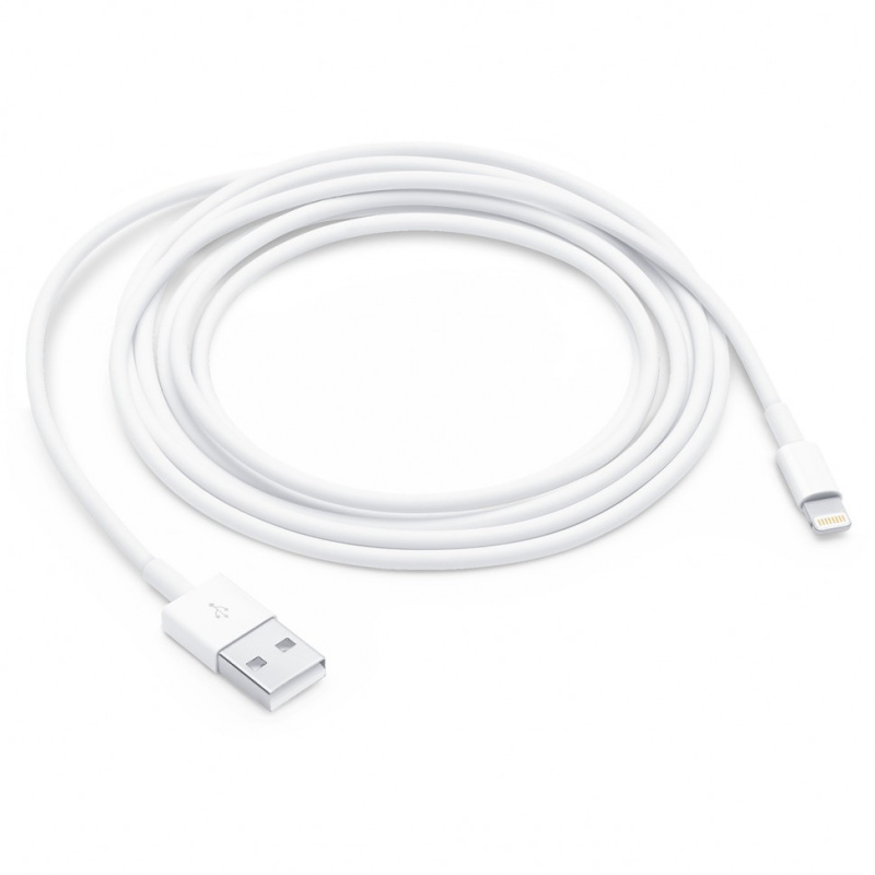 На фото изображено Кабель Apple Lightning/USB, 1м, белый