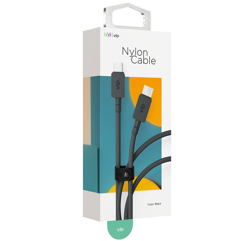 На фото изображено Кабель VLP Nylon Cable USB/C-USB/C, 100 Вт, 1.2м, черный