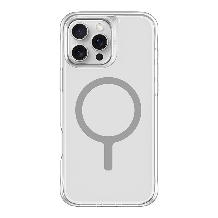 На фото изображено Чехол Uniq для iPhone 16 Pro Max Lifepro Xtreme AF Frost Clear (MagSafe), прозрачный