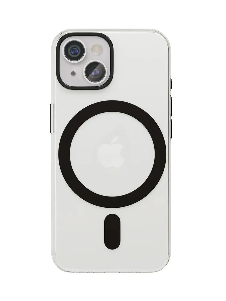 На фото изображено Чехол защитный VLP Diamond Case с MagSafe для iPhone 14/15, черный