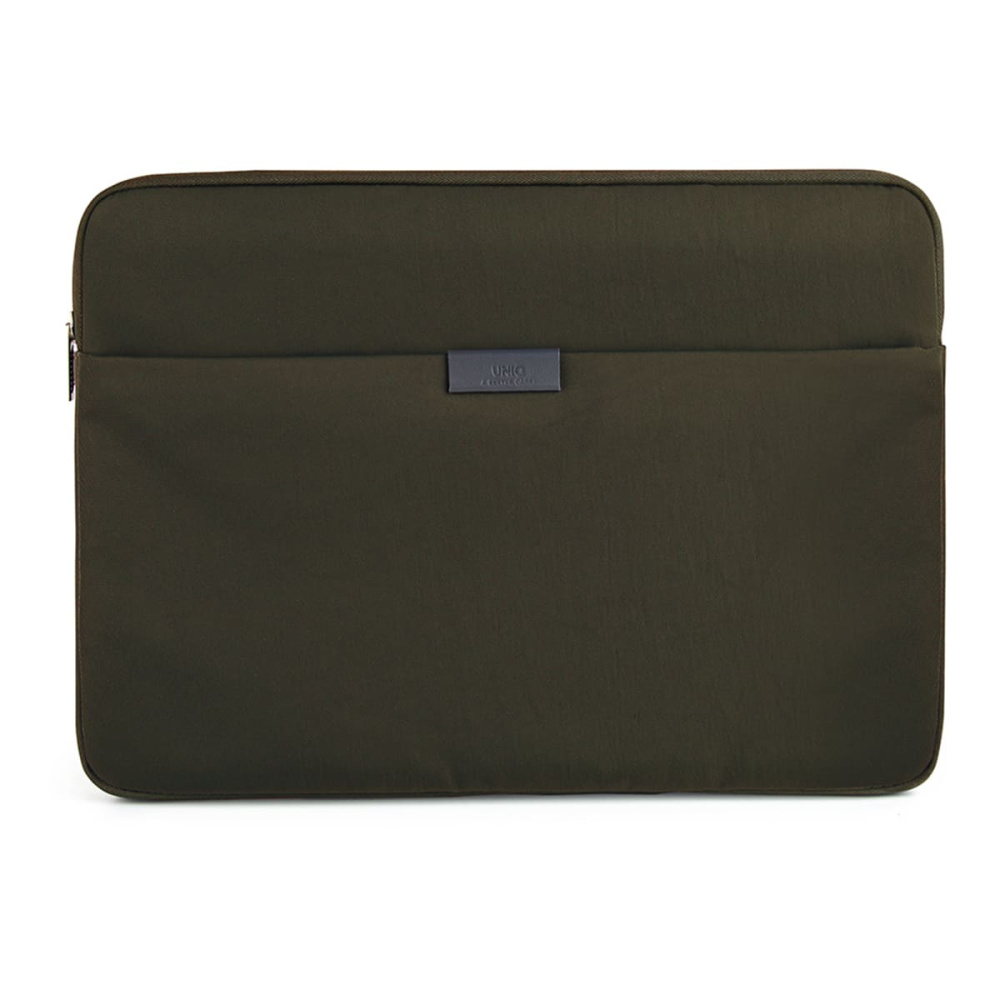 На фото изображено Сумка-чехол Uniq для ноутбуков 14" Bergen Nylon Laptop Sleeve, зеленый