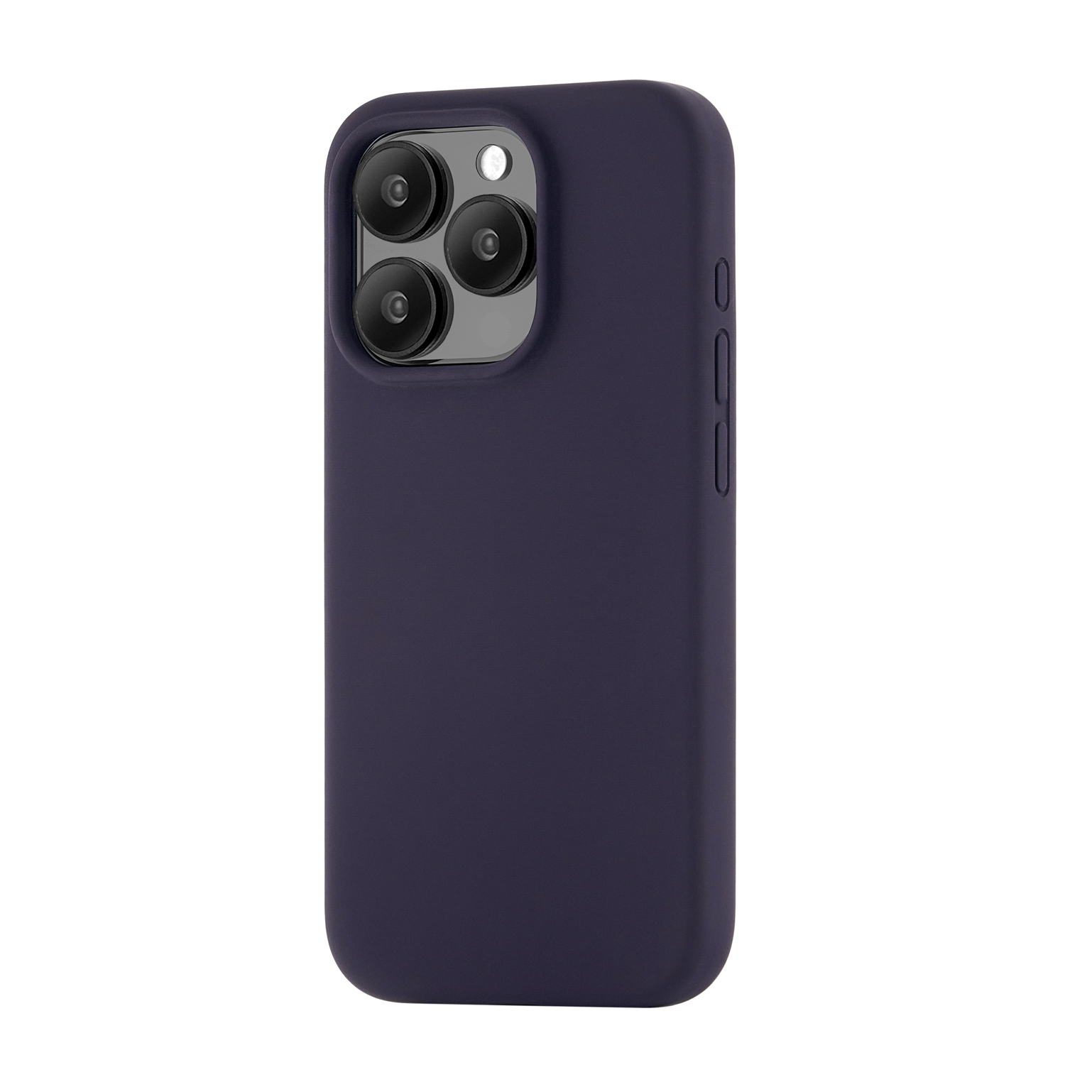 На фото изображено Чехол защитный uBear Touch Mag Case для iPhone 15 Pro, темно-фиолетовый