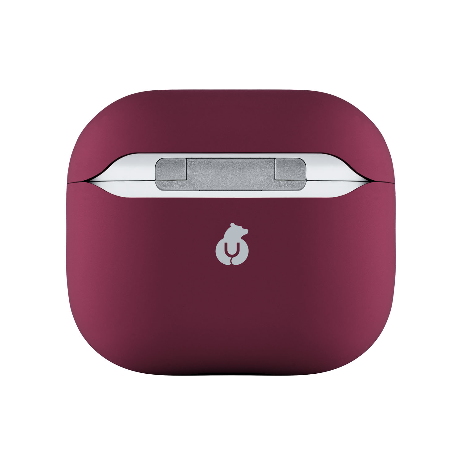 На фото изображено Ультратонкий силиконовый чехол Touch Case для AirPods 3, тёмно-фиолетовый