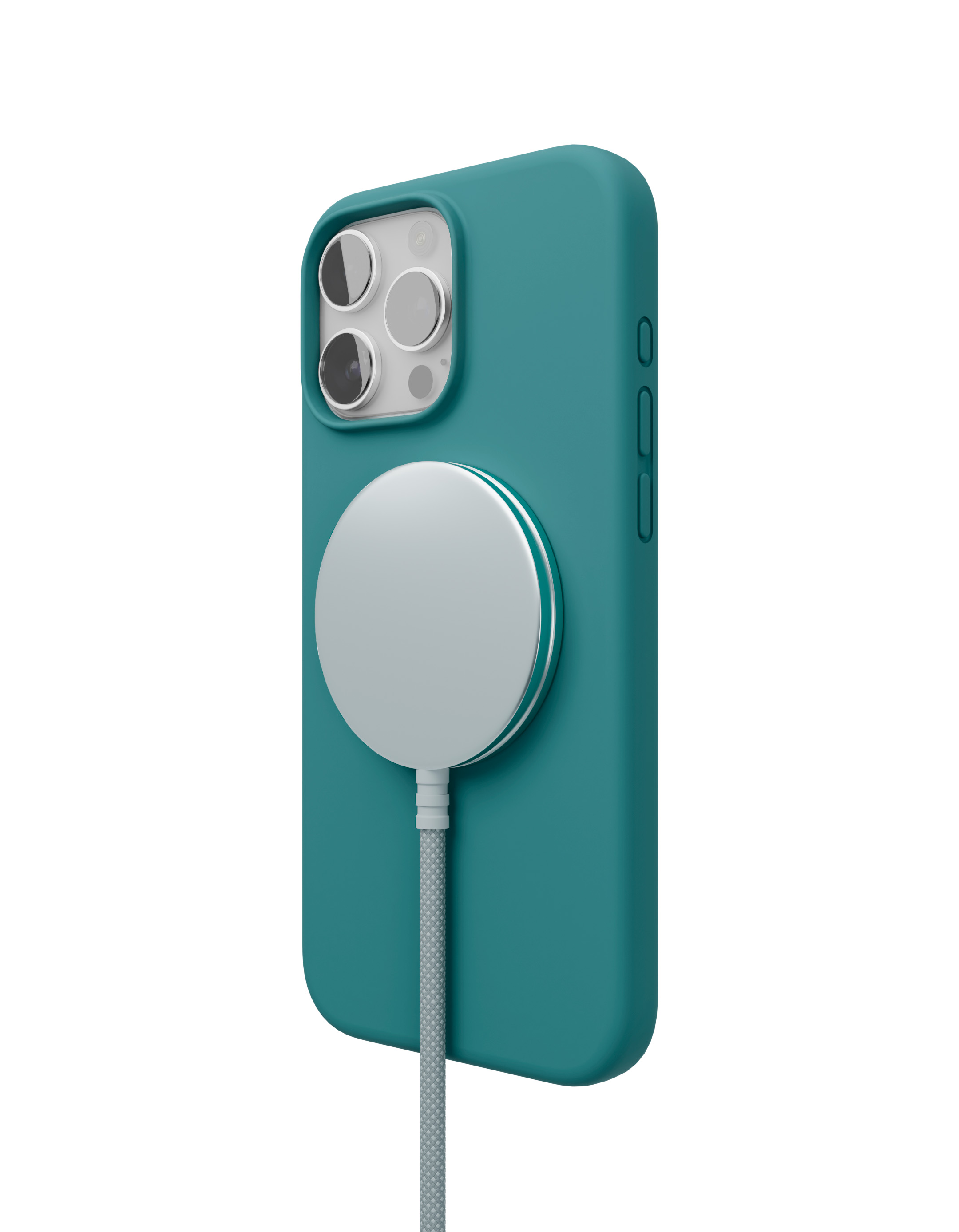 На фото изображено Чехол защитный VLP Aster Case с MagSafe для iPhone 16 Pro, зеленый