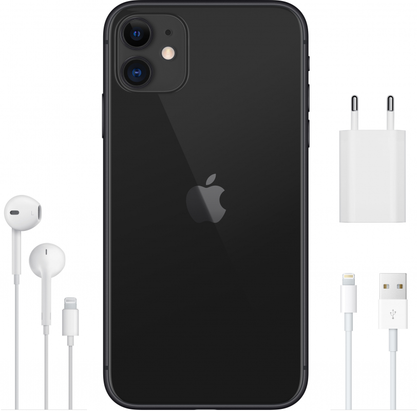 На фото изображено Apple iPhone 11, 64 ГБ, Черный