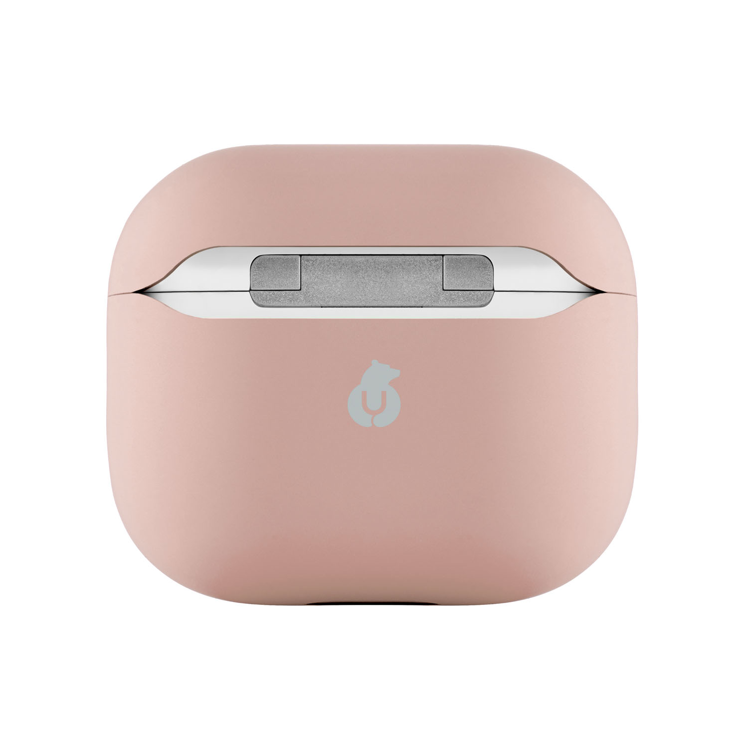 На фото изображено Ультратонкий силиконовый чехол Touch Case для AirPods 3, розовый