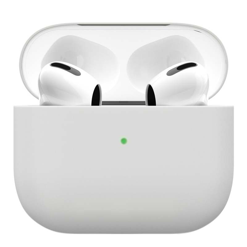 На фото изображено Чехол силиконовый VLP Soft Touch для AirPods 3, белый
