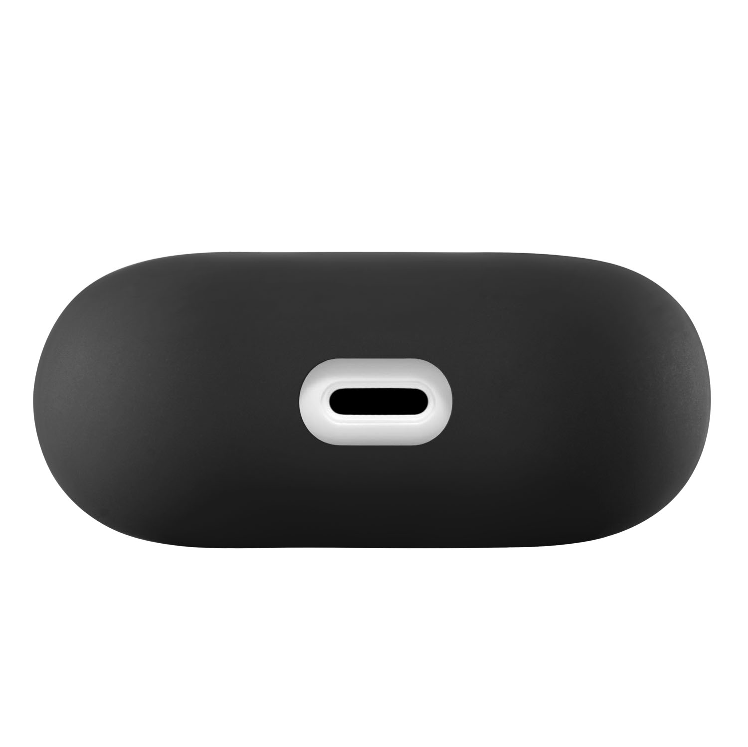 На фото изображено Ультратонкий силиконовый чехол Touch Case для AirPods 3, чёрный